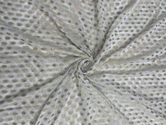 White Colour Floral Dyeable Viscose Embroidered Georgette Fabric
