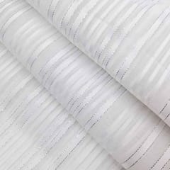 Grey Stripes Printed Georgette Fabric