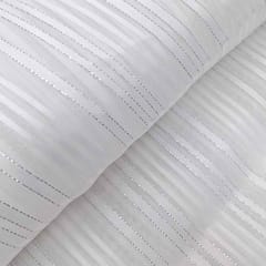 Grey Stripes Printed Georgette Fabric