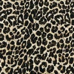 Black With Cream Animal Printed Georgette Fabric