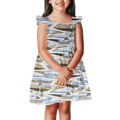 Blue Shades Abstract Printed Georgette Fabric