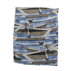 Blue Shades Abstract Printed Georgette Fabric