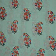 Sea Green Poly Georgette Digital Print