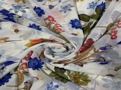 Imported Georgette White MultiColour Floral