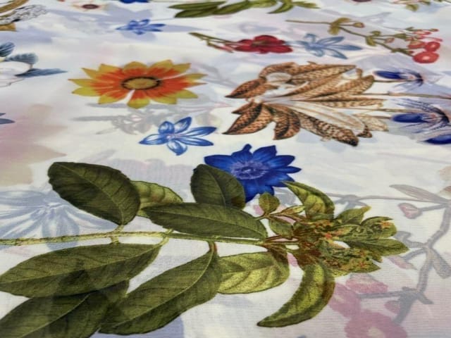 Imported Georgette White MultiColour Floral
