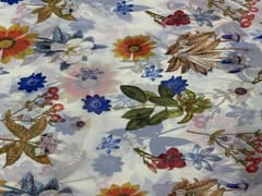 Imported Georgette White MultiColour Floral