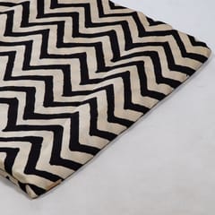 Black Color Modal Satin Printed Fabric (60cm Cut Piece)