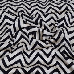 Black Color Modal Satin Printed Fabric (60cm Cut Piece)