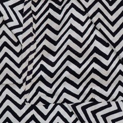 Black Color Modal Satin Printed Fabric (60cm Cut Piece)