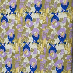 Grey Color Cotton Rayon Digital Printed Fabric