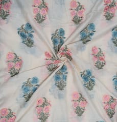 Off White Colour Pure Mal Chanderi Embroidered Fabric Set (5 mtr)