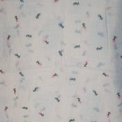 Off White Colour Pure Mal Chanderi Embroidered Fabric Set (5 mtr)