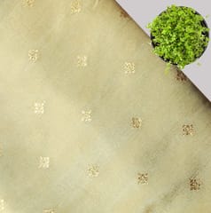Golden Beige Gold Zari Floral Butti Dyeable Fabric