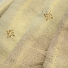 Golden Beige Gold Zari Floral Butti Dyeable Fabric