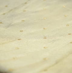 Golden Beige Gold Zari Mini Dot Dyeable Fabric