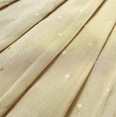 Golden Beige Gold Zari Mini Dot Dyeable Fabric