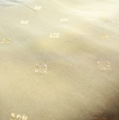 Golden Beige Gold Zari Floral Butti Dyeable Fabric
