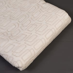 Cream Colour Kora Cotton Embroidered Fabric (1.10Meter Piece)