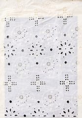 Natural Colour Dyeable Panta Floral Pattern Schiffli Embroidered Fabric