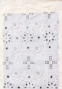 Natural Colour Dyeable Panta Floral Pattern Schiffli Embroidered Fabric