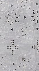 Natural Colour Dyeable Panta Floral Pattern Schiffli Embroidered Fabric