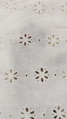 Natural Colour Dyeable Panta Floral Pattern Schiffli Embroidered Fabric
