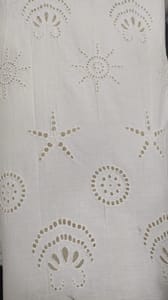 Natural Colour Dyeable Panta Floral Pattern Schiffli Embroidered Fabric