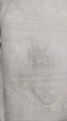 Natural Colour Dyeable Panta Floral Pattern Schiffli Embroidered Fabric