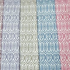 Natural Colour Dyeable Panta Floral Pattern Schiffli Embroidered Fabric