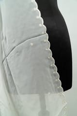 White Dyeable Organza Scallop Dupatta