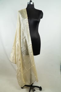 Dyeable Tissue Elegant Golden scalloping Border Dupatta