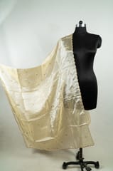 Dyeable Tissue Golden Sequin With Scallop Dupatta