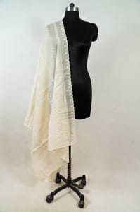 Elegant Kora Cotton Dupatta with Intricate Cutwork – Pure and Timeless