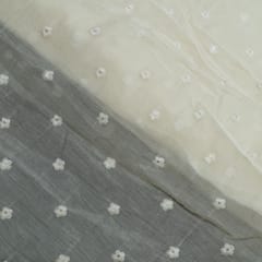 Mal Chanderi Dyeable Fabric with Thread and Sequin Embroidered Booti – Subtle Elegance