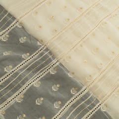 Dyeable Mal Chanderi Thread and Sequin Embroidery Fabric – Elegant Customisable
