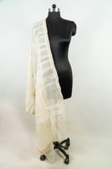 Elegant Kora Cotton Dupatta with Intricate Cutwork – Pure and Timeless