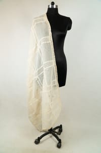 Elegant Kora Cotton Dupatta with Intricate Cutwork – Pure and Timeless