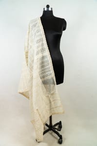 Cora Mal Cotton Artistic Dupatta With Lace Work