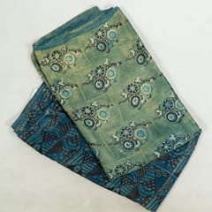 Green and Blue Color Modal Satin Printed Set (5 Mtr.)