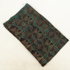 Black and green Color Modal Satin Printed Fabric (1.50Meter Cut Piece)