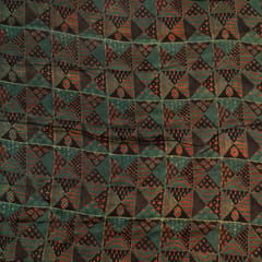 Black and green Color Modal Satin Printed Fabric (1.50Meter Cut Piece)