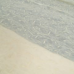 Dyeable Linen Georgette Embroidered Fabric