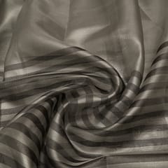 Silver Color Organza Tissue Stripes Fabric
