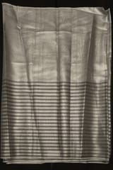 Silver Color Organza Tissue Stripes Fabric