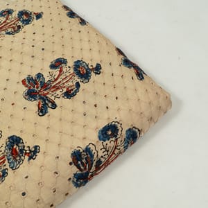 Beige Color Modal Chikan Print Fabric