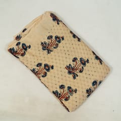 Beige Color Modal Chikan Print Fabric