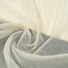 Dyeable Chanderi Zari Stripes Fabric