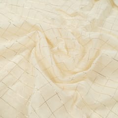 Dyeable Chanderi Check Fabric