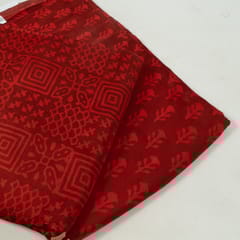 Maroon Color Modal Satin Printed Set (5 Mtr.)