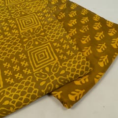 Mustard Color Modal Satin Printed Set (5 Mtr.)